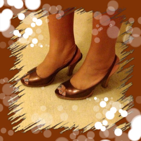 👠 Bronze Sling Back Heels 👠 - Picture 1 of 1