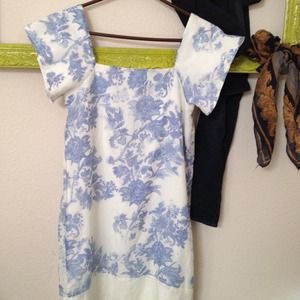 Silk Dress; GAP; Size 0; Blue, White
