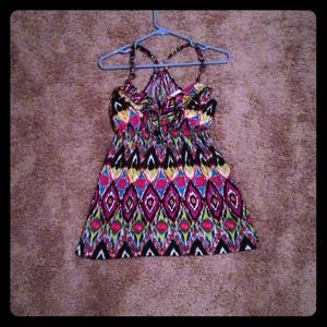 Casual colorful razorback tank top