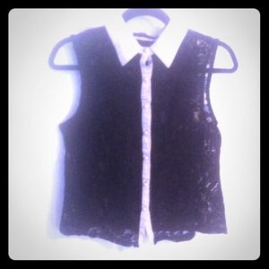 BLACK LACE TOP