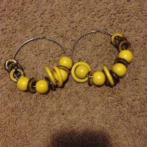 Playful yellow and brown earrings