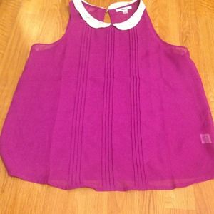 ⛔SOLD⛔Papaya Purple Peter Pan Collar Top Size L!