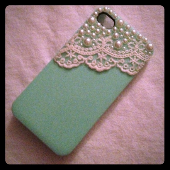 Sea-Green Pearl Lace iPhone 4/4s Case!