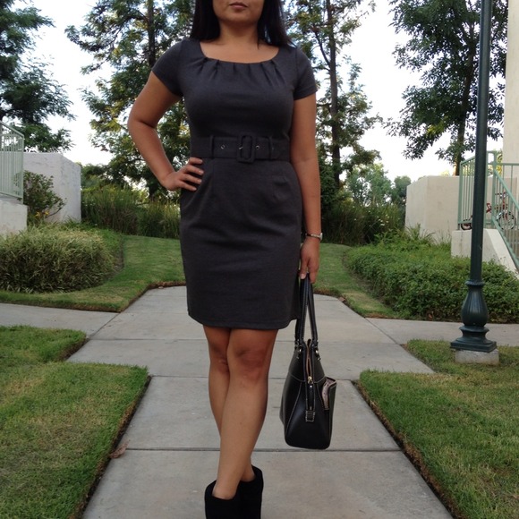 Reduced! Office-Chic Grey Dress