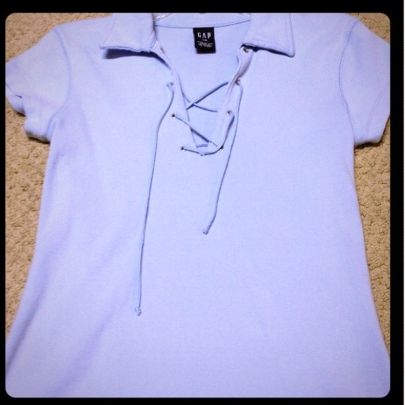 Criss-cross blue Gap top - Picture 2 of 2