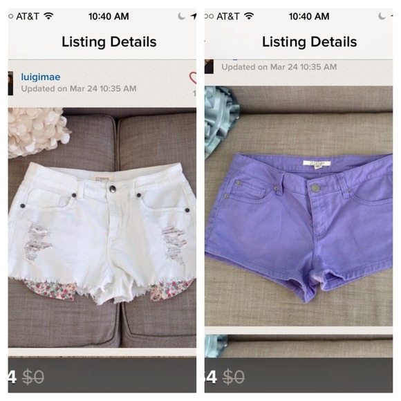 Reserved!  F21 white and purple shorts bundle