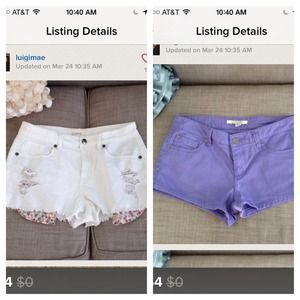 Reserved!  F21 white and purple shorts bundle