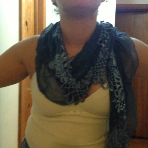 Slate Blue Cashmere Scarf NWOT - Picture 2 of 3