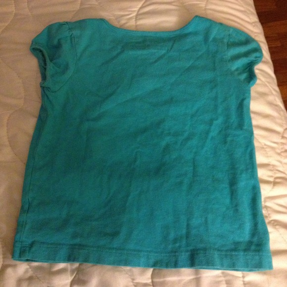 Light blue shirt with plaid butterfly design. - Picture 3 of 4