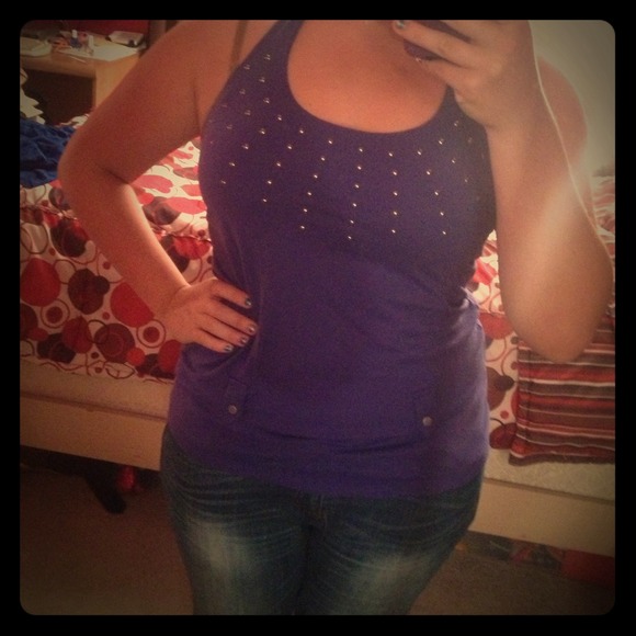 Halter top with belt