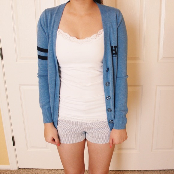 Light Blue Heritage Varsity Cardigan - Picture 1 of 4