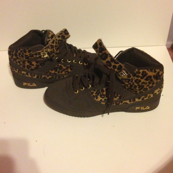 fila leopard print trainers
