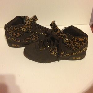 Cheetah print fila sneakers