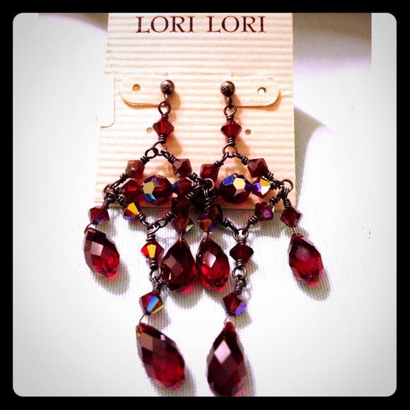 Red Crystal Earrings 💎✨