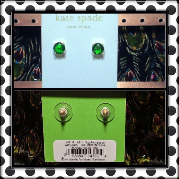 ♠KSNY Green Cueva Rosa Earrings♠ - Picture 2 of 2