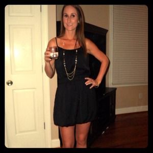 Adorable black satin dress