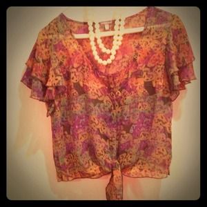 Cropped chiffon blouse
