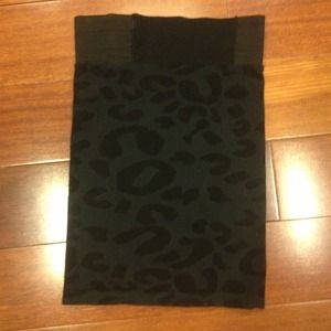 Black Leopard Print BEBE Bodycon Skirt