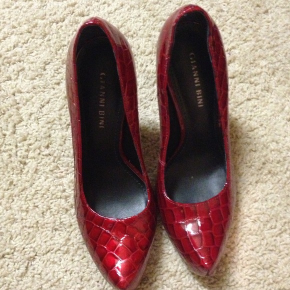 Red platform heels