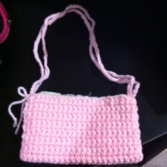 Negotiable Baby pink handmade crotchet purse