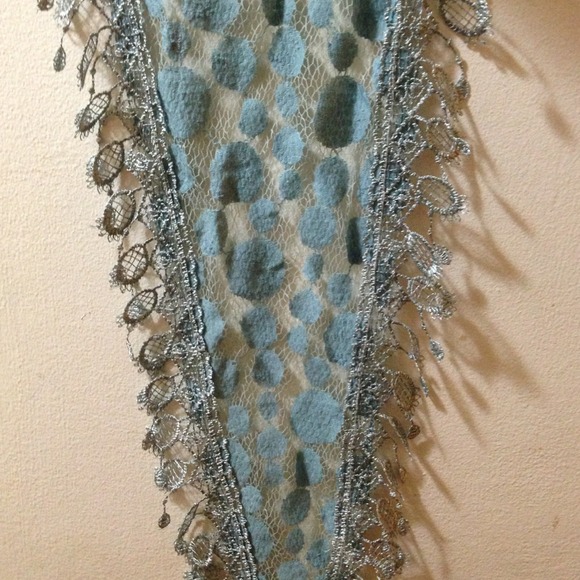Ice Blue Lace Scarf - Picture 3 of 4