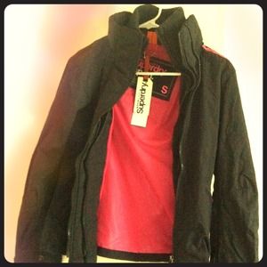 BNWT Superdry Windcheater pink lining small