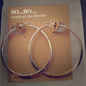Mexican silver hoop earrings