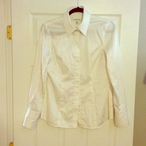 Size 10 non-iron women's white button up shirt