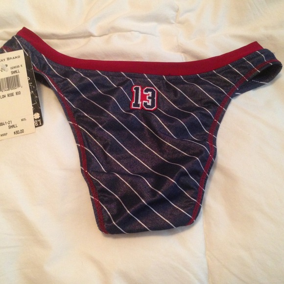 NWT lucky brand baseball bikini bottom MLB