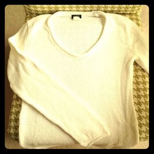J.Crew White Cotton Knit Sweater Size Small