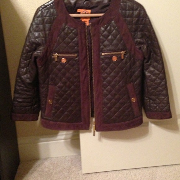 Tory burch quilted leather jacket