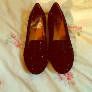 💢TRADED💢 Black Studded Flats
