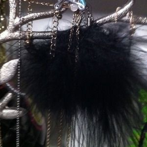 Black feather earrings