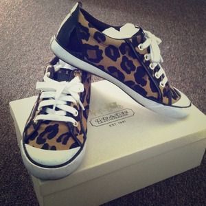 Leopard print coach shoes