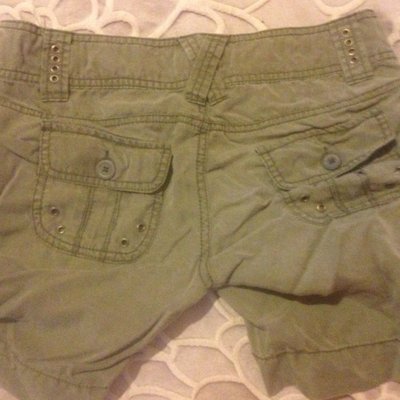 Army Green Shorts with Cute Details