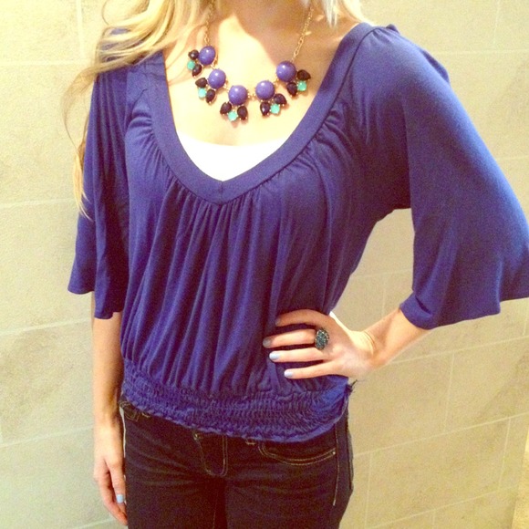 V front and back blue shirt :)