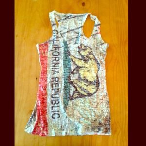 BUNDLE california flag tank top & blue jelly watch