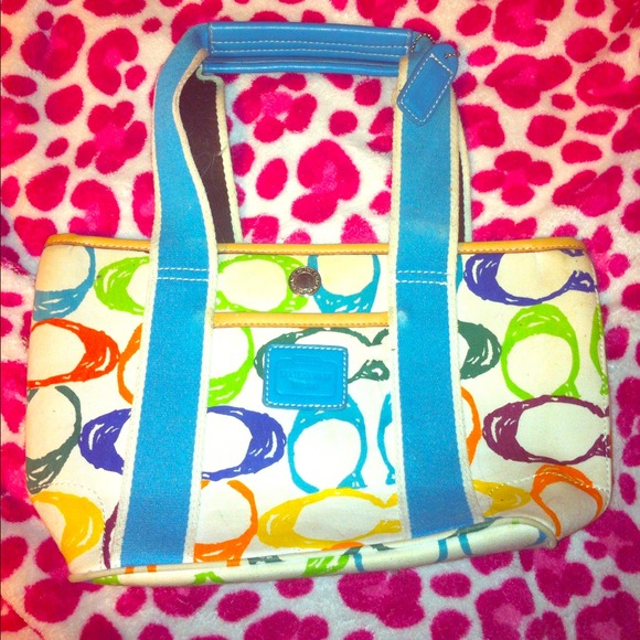 Bright colorful coach handbag!