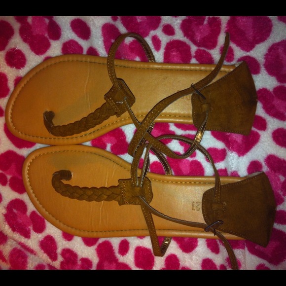 Forever 21 Brown braided sandals