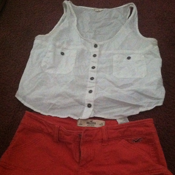 Button up white crop top