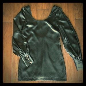 Affliction black satin mini dress