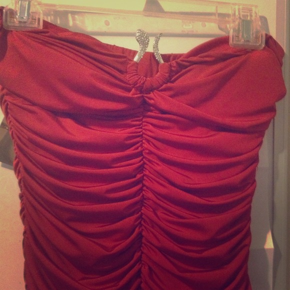 Sexy red dress.