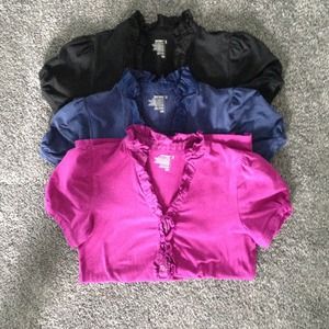 Lot of 3 ruffle front polo shirts