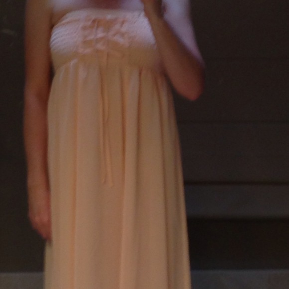 SOLD Free People peach colored strapless dress, XS - Picture 2 of 4