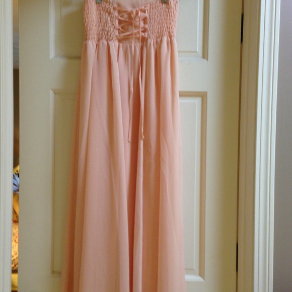 SOLD Free People peach colored strapless dress, XS - Picture 3 of 4
