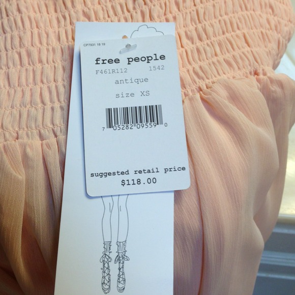 SOLD Free People peach colored strapless dress, XS - Picture 4 of 4