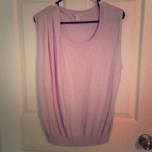 Lilac colored Sleeveless silk/cashmere sweater