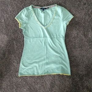 Aqua v-neck tee