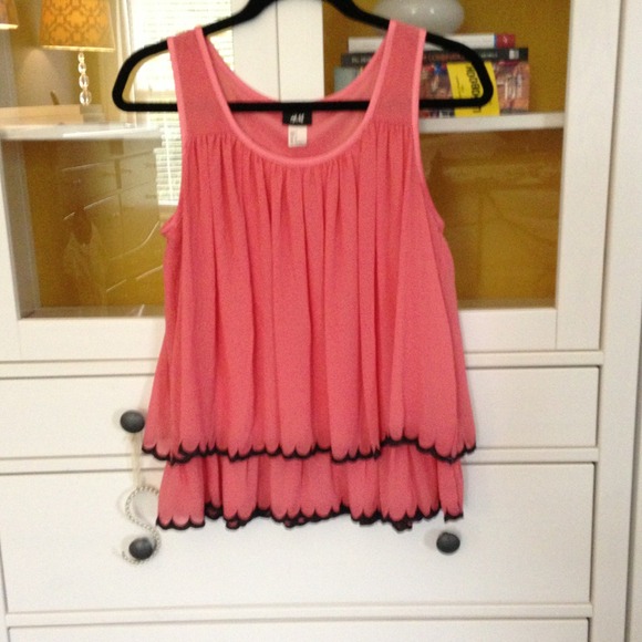 Salmon tiered baby doll top