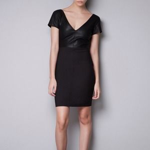 💢SOLD On eBay💢ZARA LBD Leather Combined Dress